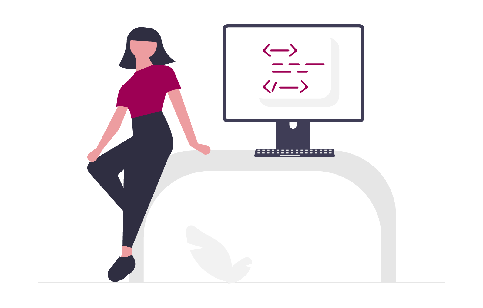 A user with abstract icons around them